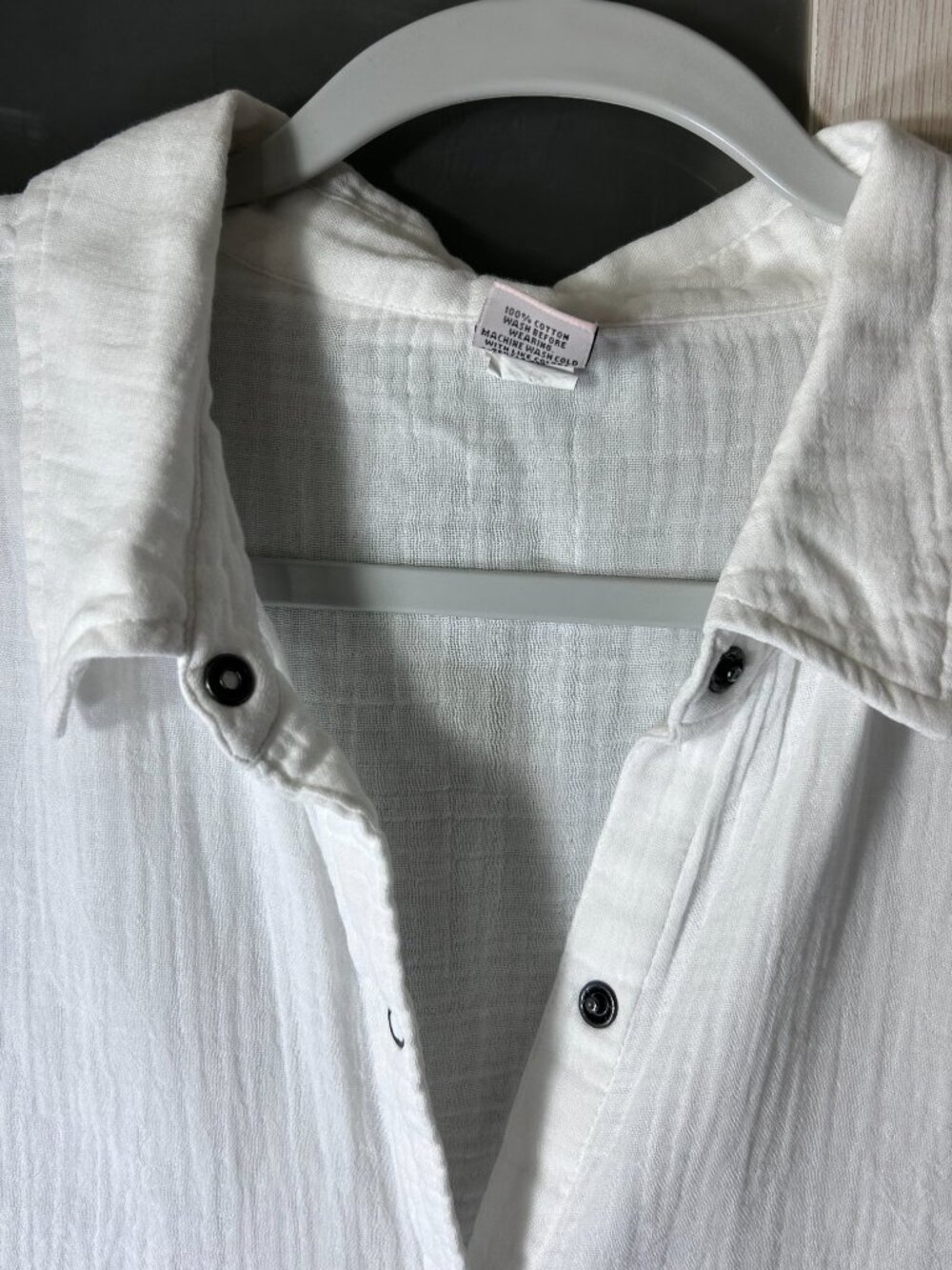 Women's S.O. 100% Cotton Wide-Leg Pant Suit (Size Large) — White - Picture 15 of 16